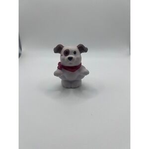 Fisher-Price Little People White Dog Brown Spots W Red Bandana 2009 Puppy Toys
